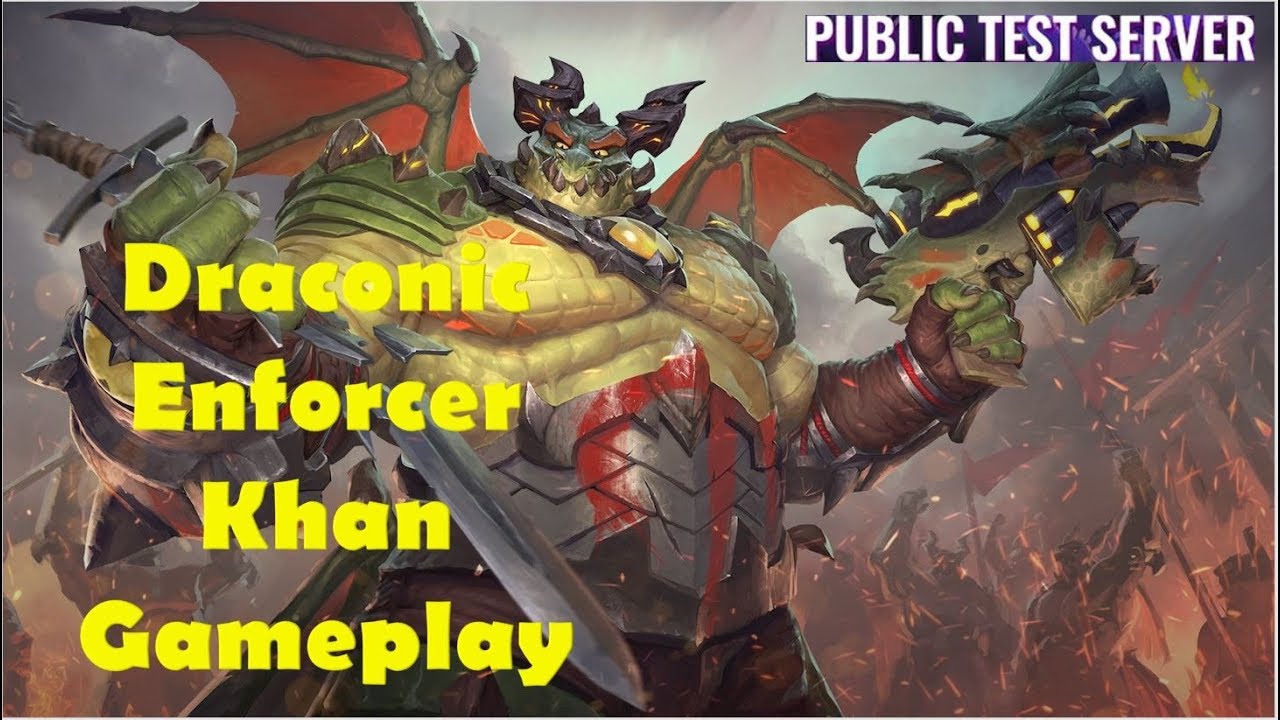 Paladins 3.3 Darkness & Dragons PTS - Khan New Skin Draconic Enforcer Khan PTS Gameplay