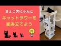 キャットタワーを新調しました！！！組み立てと猫ちゃん達が遊ぶ様子をご覧ください