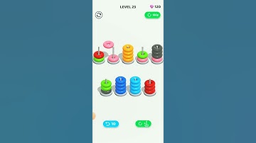 Color Hoop Stack Gameplay #sortgames #sorting #sortoutgaming #colorsortgame #colorsorting #gameplay