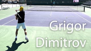 Steady Grigor Dimitrov Groundstrokes - Court Level Practice at Indian Wells 2022