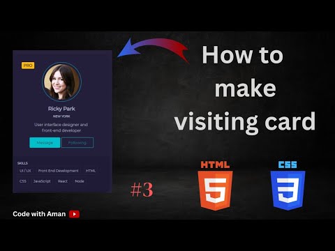 How To Make Visiting Card using Html & Css || Making Card project 🔥🔥 ...