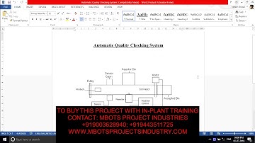 Design and fabrication of Automatic Quality Checking System Mechanical project-MBOTS INDUSTRY