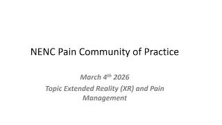 Webinar | NENC Pain Community of Practice 3rd of March