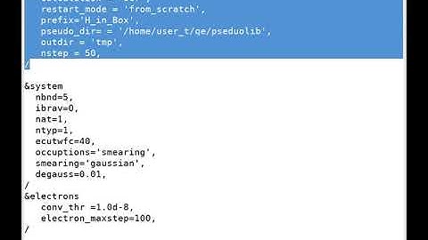 Prepare a simple one atom in a big box calculation for QuantumESPRESSO