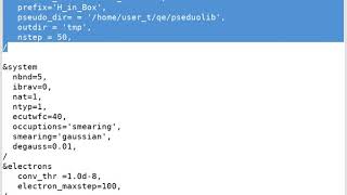 Prepare a simple one atom in a big box calculation for QuantumESPRESSO screenshot 1