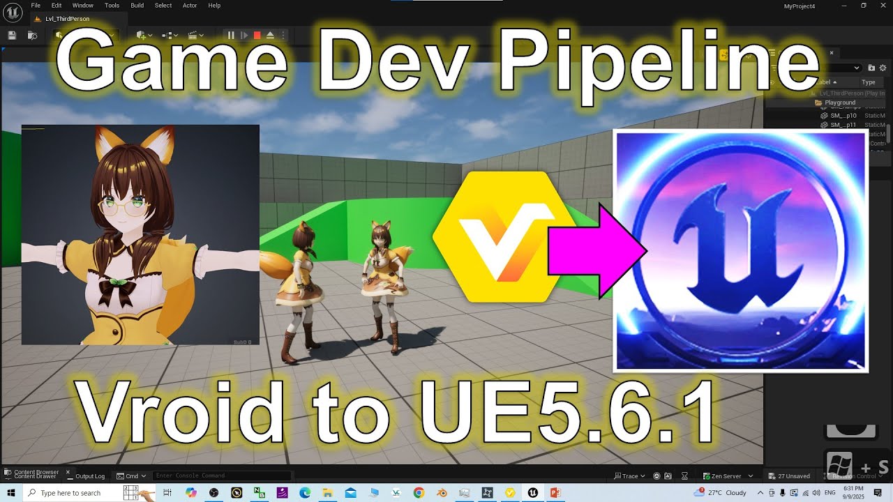 Vroid to Unreal Engine 5.6.1 Player & NPC Full Tutorial #vroid #ue5 #unrealengine #voicetutorial