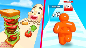 Sandwich Runner Vs Tall Man Run - Android iOS Gameplay Walkthrough - Mobile Games - 235