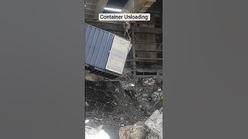 Container Unloading ll Danger ⚡ ll Steel Scrap Unloading work and store Scrap pile in big space