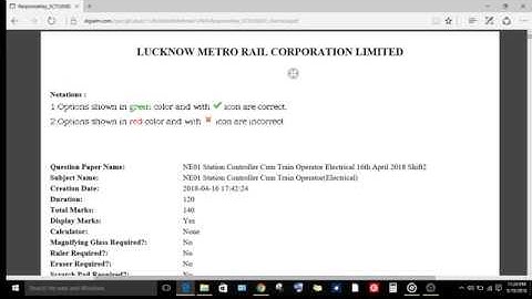 LMRC Station Controller Cum Train Operator Electrical  part 1 of 3