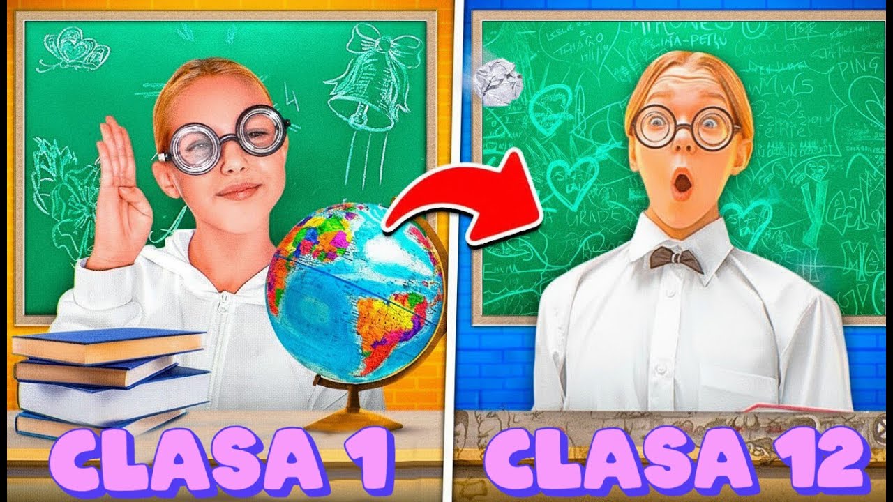 Din CLASA 1 - 12 în 24 de ore! TIPURI de elevi la Scoala | Amelka Karamelka RO Collection