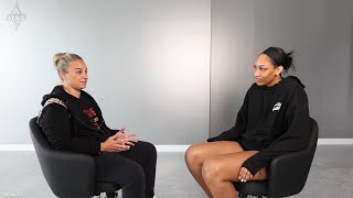 In The Paint with The Las Vegas Aces: A'ja Wilson sits with Becky Hammon