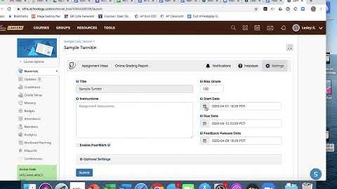 Set up a Turnitin Dropbox in Schoology