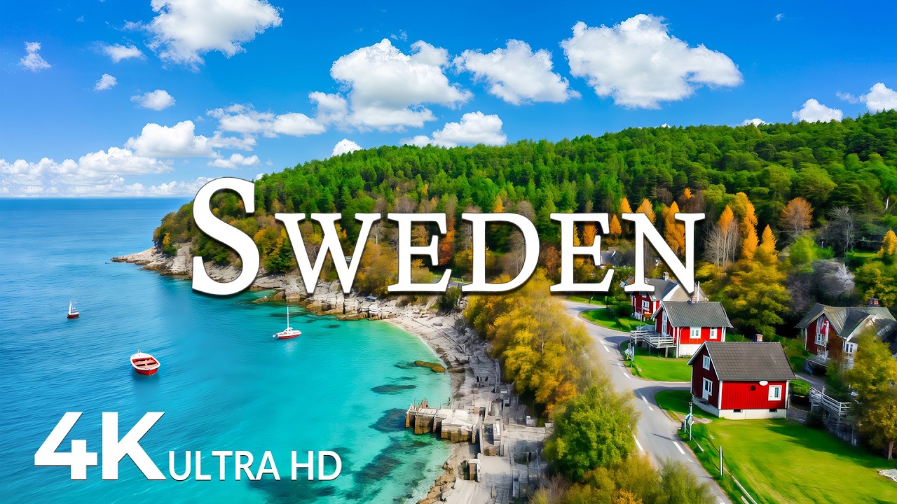 FLYING OVER SWEDEN (4K UHD) – Soothing Music Along With Beautiful Nature Video - 4K Video ULTRA HD