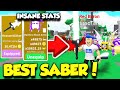 I GOT THE MOST EXPENSIVE SABER AND A RAINBOW MOON PET IN SABER SIMULATOR UPDATE!! (Roblox)