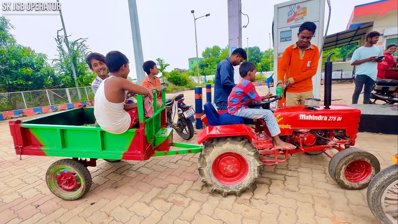 I Went to Petrol Pump and Filled 100 Rupees of Oil | Mini Mahindra Tractor