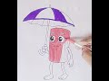 Tung Tung Tung Sahur with Umbrella Drawing, Painting &amp; Coloring For Kids and Toddlers_ Child Art