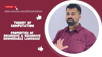 Lec 90 | Properties of Recursive & Recursive Enumerable Language | Turing Machine | @fistsAcademy