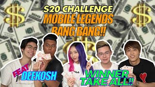 $20 MOBILE LEGENDS CHALLENGE!! MVP TAKES ALL THE MONEY!!