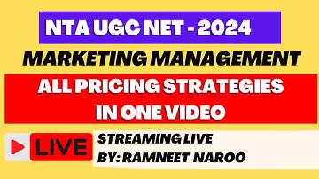 NTA UGC NET- COMMERCE || Marketing || All Pricing Strategies IN ONE VIDEO ||