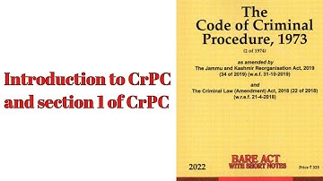 Introduction to CrPC and section 1 CrPC malayalam