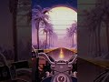 80s Retro Futuristic Motorcycle Drive Screensaver 4K #shorts #short #youtubeshorts