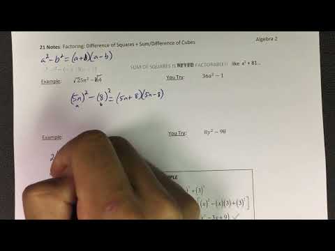 Diff of Squares and Diff/Sum of Cubes 1