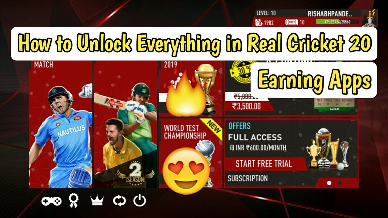 How to Unlock Everything in Real Cricket 20 Earning Apps