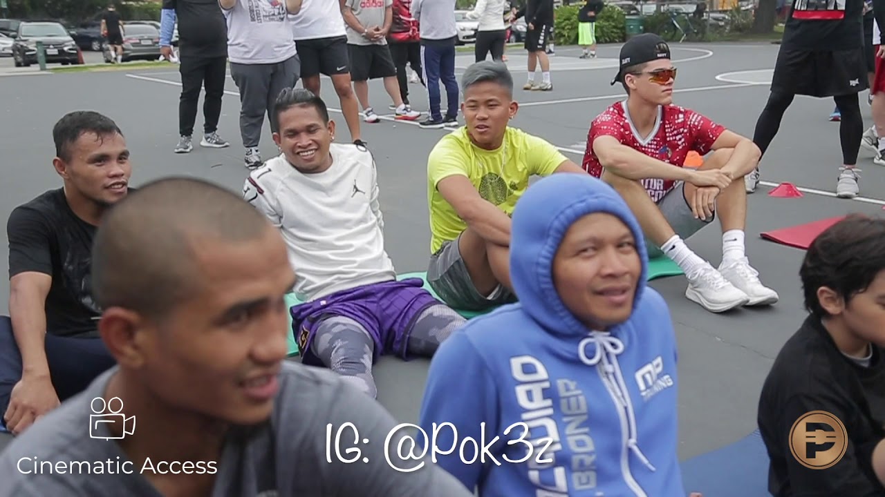 New!! Manny Pacquiao Day 2 of Training Camp in LA, Shows Quick Glimpse of RIPPED PHYSIQUE