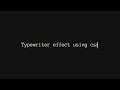 Typewriter Effect CSS | HTML & CSS