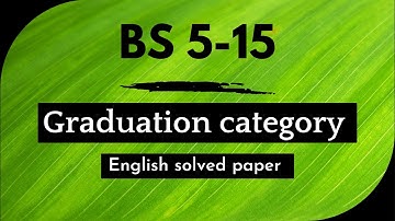 Graduation Category English Solved Sample paper | Sir Naeemullah mahar