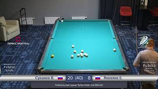 Стол №12 / Суханов Владимир - Яковлев Евгений / Кубок Public club Billiards