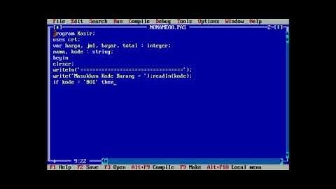 program kasir dengan turbo pascal
