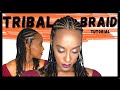 HOW TO DIY FULANI BRAID TUTORIAL: Middle Part Tribal Braids on Natural Hair | Kia Rene