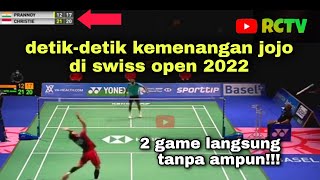 FINAL SWISS OPEN 2022, DETIK-DETIK KEMENANGAN JOJO ATAS FINALIS ASAL INDIA, 2-0 TANPA AMPUN FINAL SWISS OPEN 2022, DETIK-DETIK KEMENANGAN JOJO ATAS FINALIS ASAL INDIA, 2-0 TANPA AMPUN