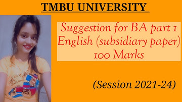 Syllabus of BA part 2 (English subsidiary paper) #Tmbu University and Munger University #subsidiary