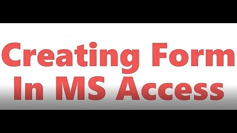 Forms In MS Access in Urdu