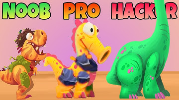 Noob vs Pro vs Hacker 🛡️🦕 Dino Bash Epic Defense