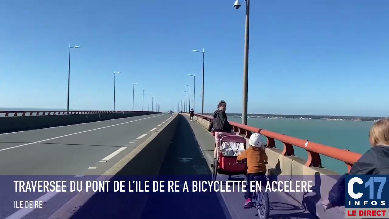 Pont de l’île de Ré à bicyclette en accéléré