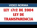 Ley 1712 de 2014 Ley de transparencia