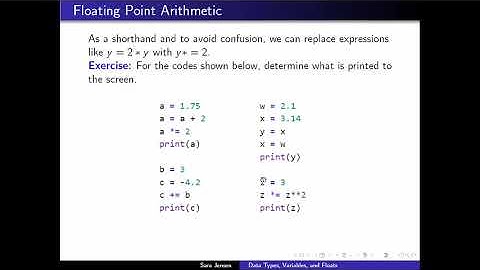 Data Types, Variables, and Floats - 4