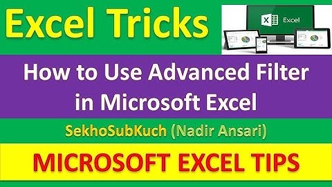 Advanced Filter in Microsoft Excel : Excel Tips and Tricks [Urdu / Hindi]
