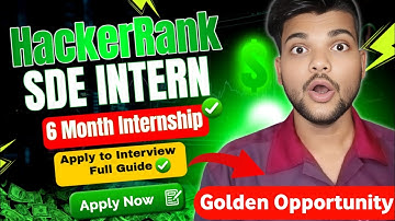 🤑 HackerRank SDE Intern 2026 | HackerRank 6 Month Internship Full Guide 2026 | Freshers Can Apply 