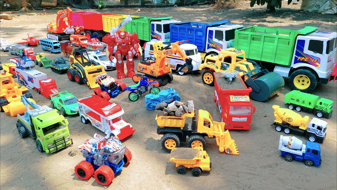 🔥Mobil Truk Tronton warna Warni Penuh Muatan🔥 Mobil Balap, Excavator, Buldozer, Truk Molen, Pesawat