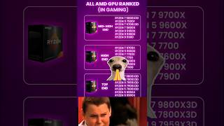 All AMD gpu Ranked 🎯 #shorts #tech #processor #benchmark #pcgaming