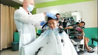 Young girl discipline hair cut ✂️