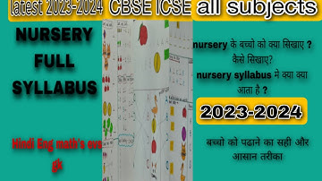 Nursery syllabus/latest nursery syllabus/nursery syllabus 2023-2024/pre kg syllabus