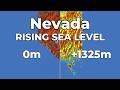 Nevada and Las Vegas 🇺🇸 - Rising Sea Level(4K)🌊 #geography #map #usa #nevada #sealevelrise