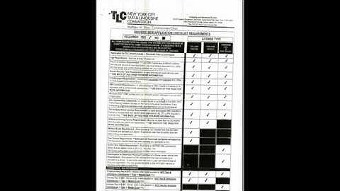 TLC NEW DRIVER APPLICATION CHECKLIST