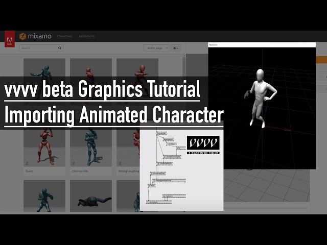 vvvv tutorial importing animated character