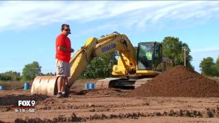 Playing with heavy equipment at Extreme Sandbox